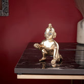 Laddoo Gopal God Idol, Bal Krishna, Kanha Ji Statue, Brass, Multicolor - 12 Cm, For Gifting & Worship, Religious, Home Décor, Baby Krishna Idol, Lord Krishna Statue